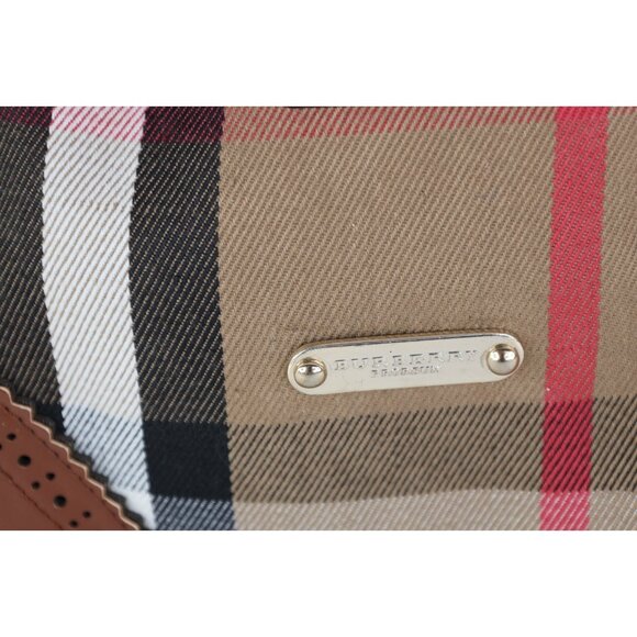 Vintage Burberry Prorsum Distressed Novacheck Plaid Toiletry Bag Carry On Brown - Picture 2 of 9